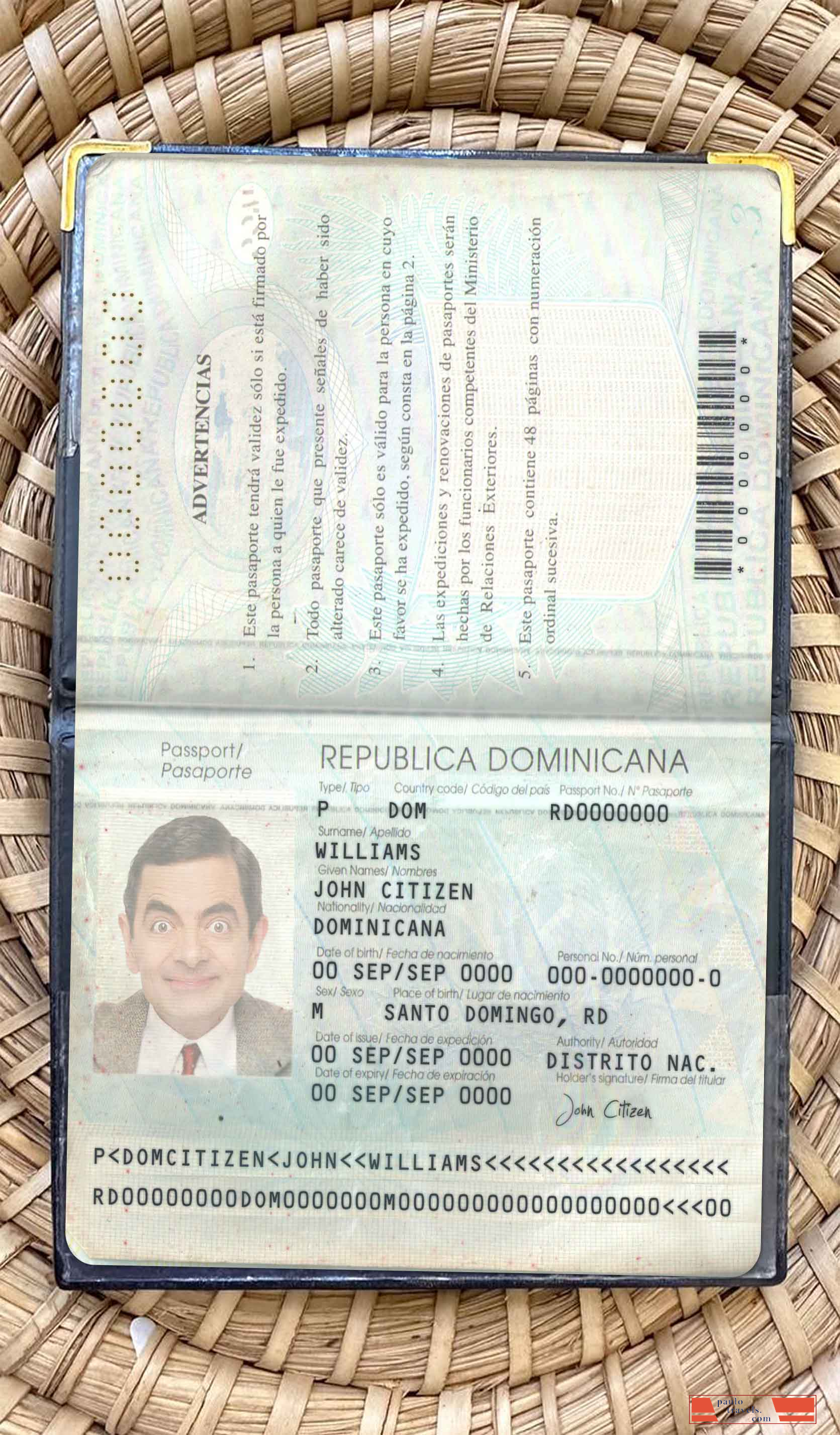 Dominican Republic pass photo look PSD template